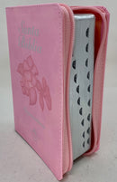 Bíblia Quinceañera Reina Valera  flores rosa 1960 con cierre y índice