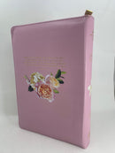 Bíblia para mujer letra gigante manual 14 punto Reina valera 1960 rosa flores índice