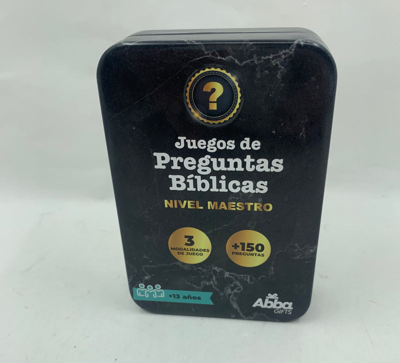 Juego de preguntas bíblicas nivel maestro caja metálica+ 150 PREGUNTAS