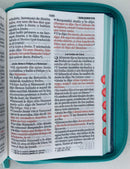 Biblia para jovencitas  letra grande  portatil  tapa tela Jean con cierre y índice 11 puntos