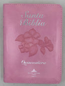 Bíblia Quinceañera Reina Valera  flores rosa 1960 con cierre y índice