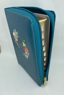 Bibia letra gigante 14 puntos tamaño manual reina valera 1960 cierre turquesa flores