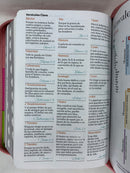 Biblia con Cierre Compacta 11 puntos RV1960 imit tricolor rosa/fucsia/lima con índice