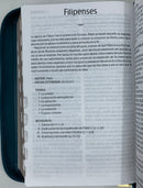 Bibia letra gigante 14 puntos tamaño manual reina valera 1960 cierre turquesa flores