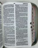 Biblia para mujer  de Bolsillo con Cierre RV1960 imit tricolor rosa/blanco/turquesa con índice