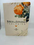 Biblia estudio teológico para mujer rv1960 tela flores naranjas con indcie