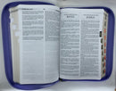 Bíblia Bilingüe RVR1960/KJV  BILINGUAL MANUAL Lavanda con cierre y índice