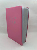 Biblia para regalos letra grande reina Valera rosa vinilo 12 puntos
