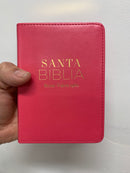 Bíblia tamaño bolsillo reina Valera 1960 fuchsia piel imitación 8.5 puntos