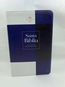 Bíblia De Letra grande 12 puntos Reina Valera 1960 azul blanco piel imitación