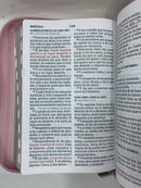 Bíblia para mujer letra gigante manual 14 punto Reina valera 1960 rosa flores índice