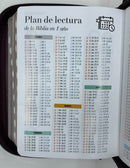 Biblia de bolsillo Reina Valera 1960 piel imitación vino café 8 puntos