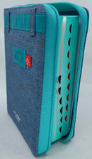 Biblia para jovencitas  letra grande  portatil  tapa tela Jean con cierre y índice 11 puntos