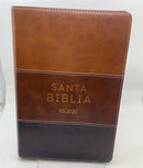 Bíblia letra grande riena Valera 2020 piel 12 puntos tricolor cafe