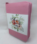 Bíblia para mujer tamaño bolsillo rosas flores cierre índice 8.5puntos