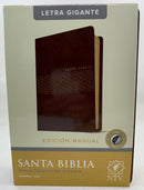Biblia NTV letra gigante tamaño manual cafe con índice