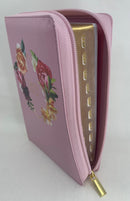 Bíblia para mujer letra gigante manual 14 punto Reina valera 1960 rosa flores índice