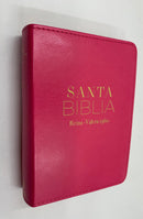 Bíblia tamaño bolsillo reina Valera 1960 fuchsia piel imitación 8.5 puntos