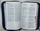 Bíblia bilingüe tamaño manual Reina 1960 kjv /azul marino cierre índice