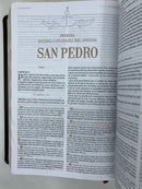 Bíblia de estudio patrística Reina Valera Revisada, Leathersoft, Marrón, Interior a dos colores, con Índice, Palabras de Jesús en rojo: La Sabiduría ... Antiguo, siglos I al VI