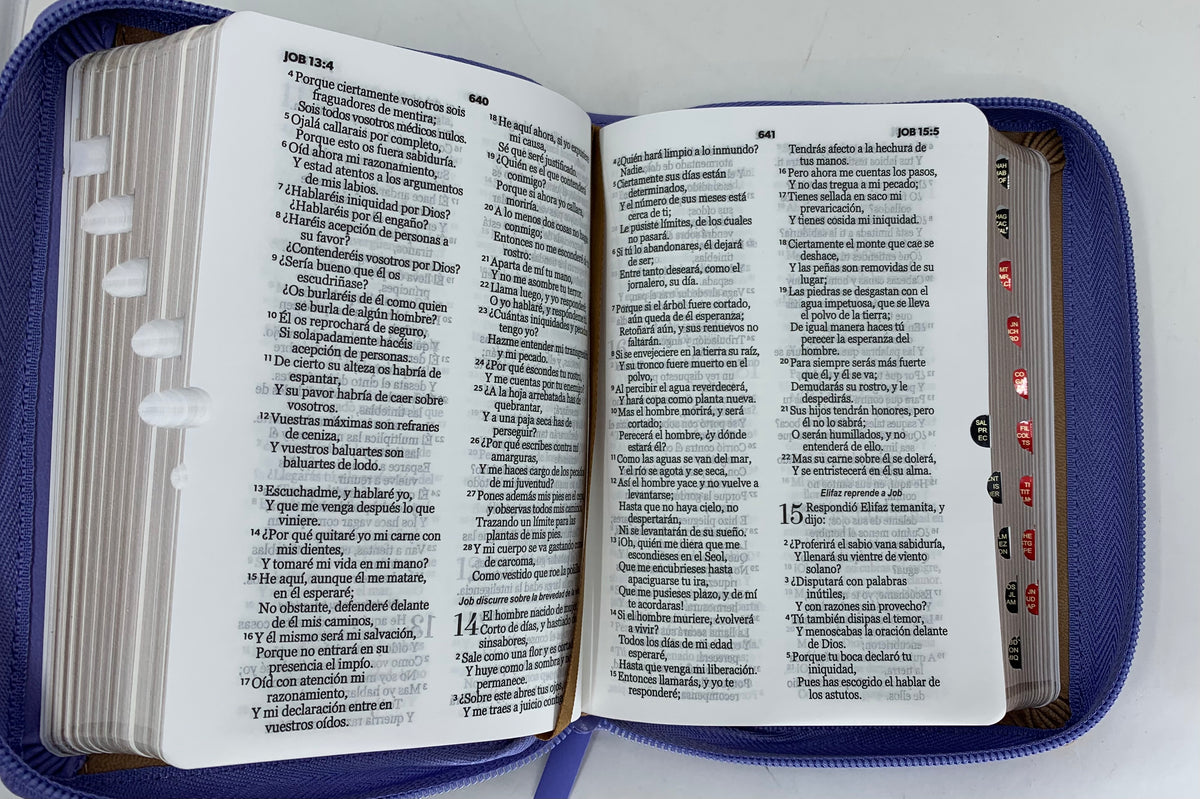 Biblia de Bolsillo con Cierre reina valera 1960 imit piel lila/café co