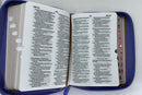 Biblia de Bolsillo con Cierre reina valera 1960 imit piel lila/café con índice 8 puntos