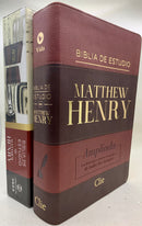 Bíblia de estudio  Matthew Henry RVR PIEL IMITACION CAFE REINA VALERA REVISADA