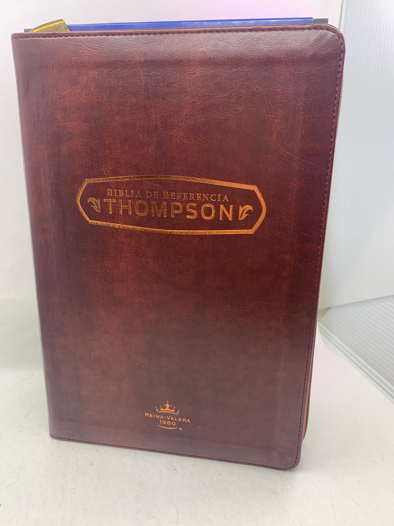 Biblia de Referencia Thompson Reina Valera 1960 Con Cierre y Indice Color Vino Con Estuche de proteccion