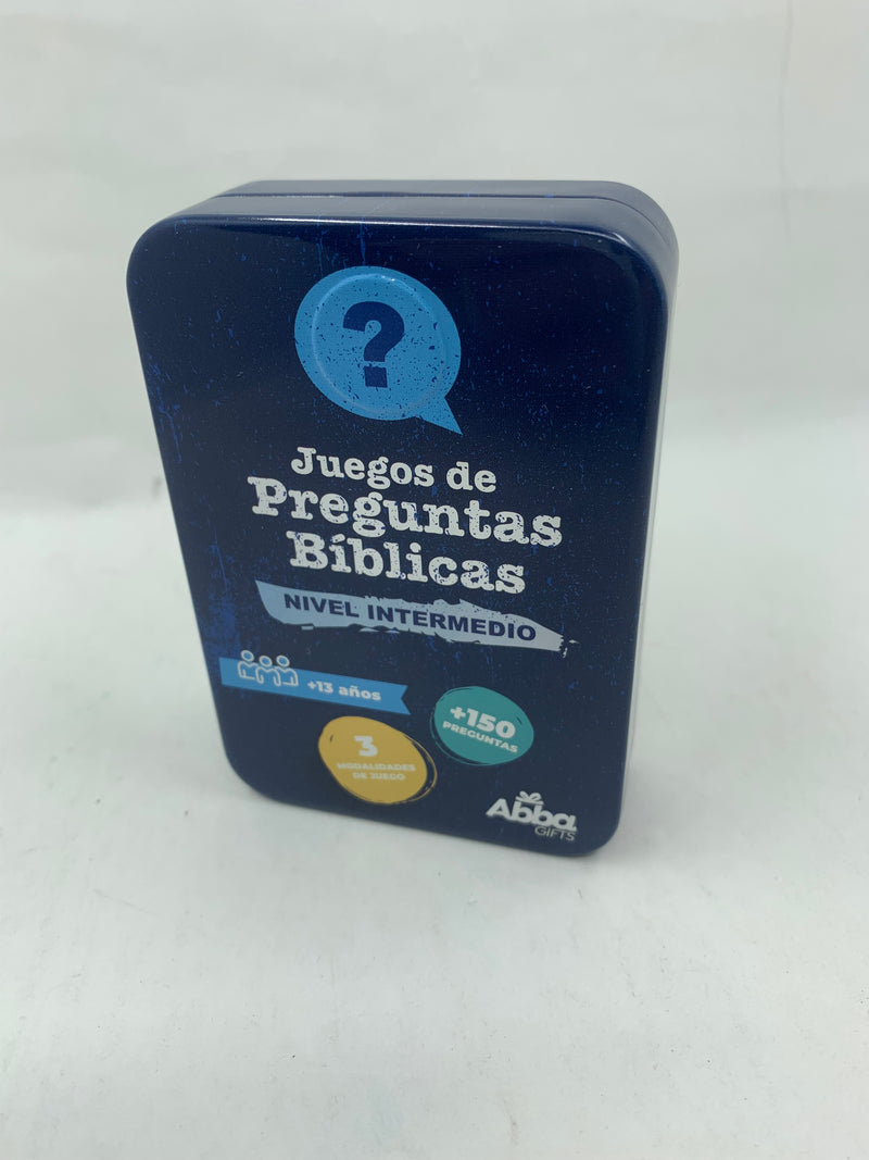 Juego de preguntas bíblicas nivel intermedio caja metal +150 preguntas