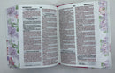 Biblia para jovencitas tamano  bolsillo reina valera 1960 piel imitación floral fusia 8 puntos