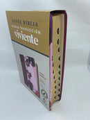 Bíblia NTV  letra grande tamaño manual sentipiel morado CON INDICE