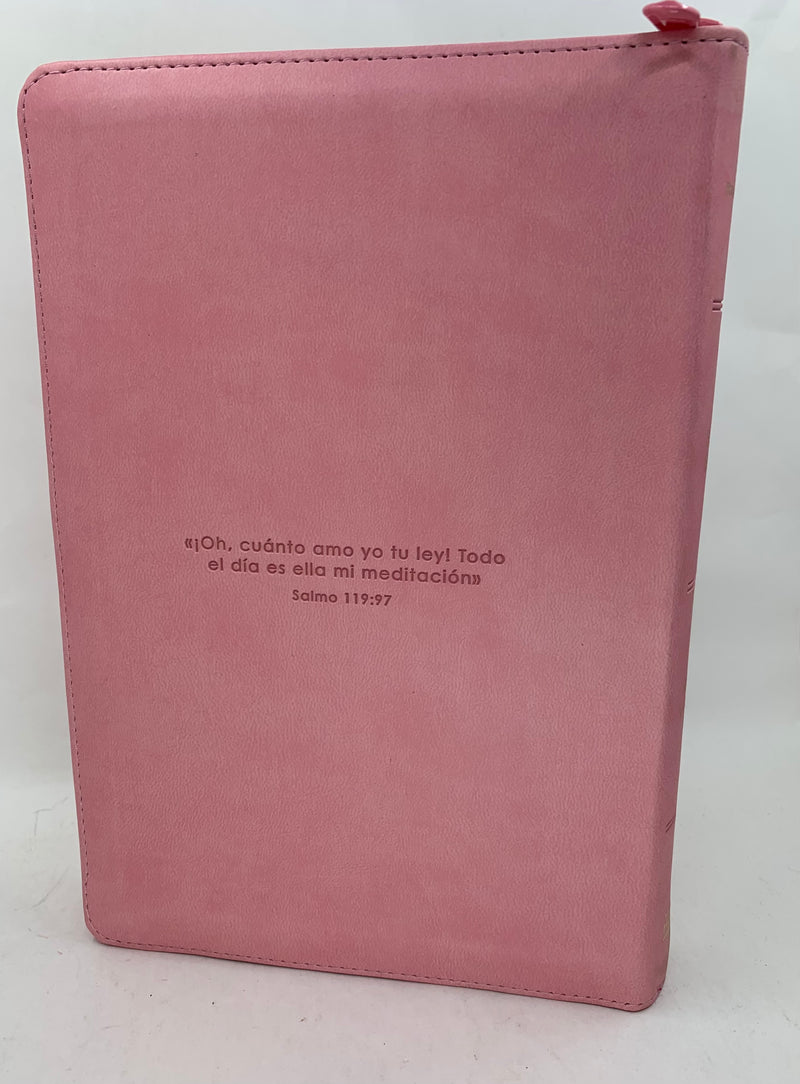Biblia para mujer letra grande tamaño manual rv 1960 rosas cierre índice 12 puntos
