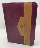 Biblia de bolsillo Reina Valera 1960 piel imitación vino café 8 puntos