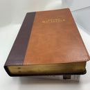 Bíblia de estudio MacArthur letra grande Nbla piel imitación café dos tonos 11puntos