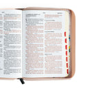 Biblia RV 1960 letra grande 12 puntos  Imitacion Piel, Tamaño Manual, Con Cierre e Indice,  Crema