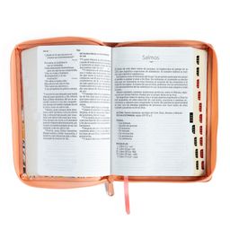Biblia RV 1960 letra grande 12 puntos  Imitacion Piel, Tamaño Manual, Con Cierre e Indice,  Crema