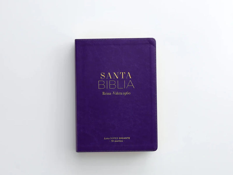 Biblia Letra Súper Gigante 19 puntos RV1960 imit piel lila con índice