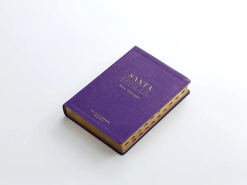 Biblia Letra Súper Gigante 19 puntos RV1960 imit piel lila con índice