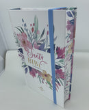 Biblia Letra Grande 12 puntos para Mujer RV1960 tapa dura celeste floral con elástico