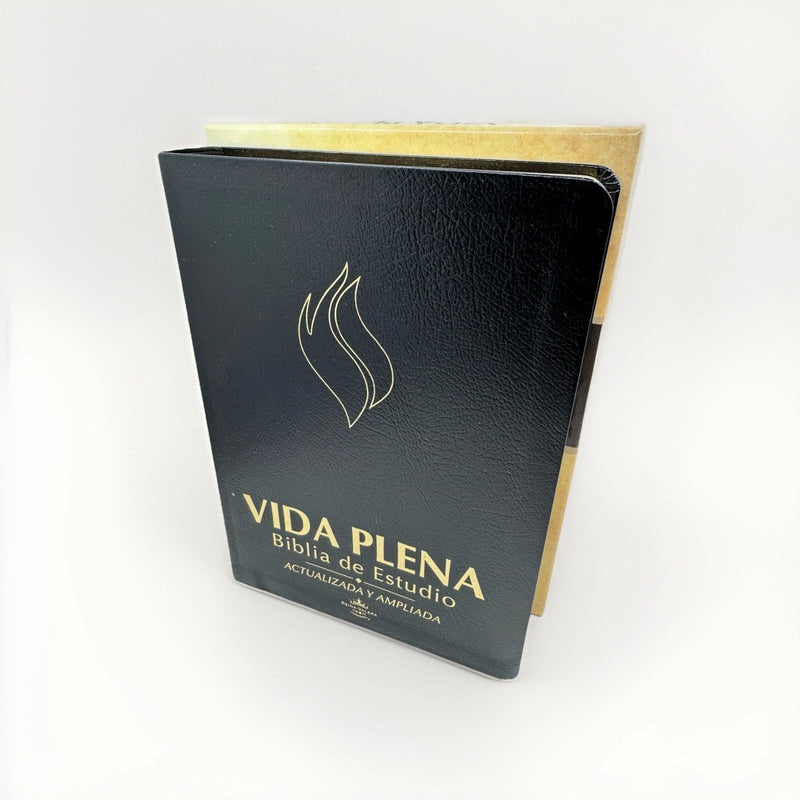 Biblia de Estudio - Vida Plena Actualizada y Ampliada  R V 1960 PIEL FABRICADA NEGRO INDICE