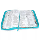 Biblia con Cierre Letra Súper Gigante Manual 19 puntos RV1960 imit piel turquesa