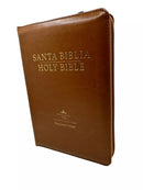 Biblia Bilingue Tamaño Personal RVR1960 Caramelo/ Tan Bilingual Bible King James con indice