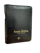 Biblia COMPACTA Letra Grande 9 PUNTOS  zipper RVR 1960 | Imitacion Piel Negro Con IndiCE