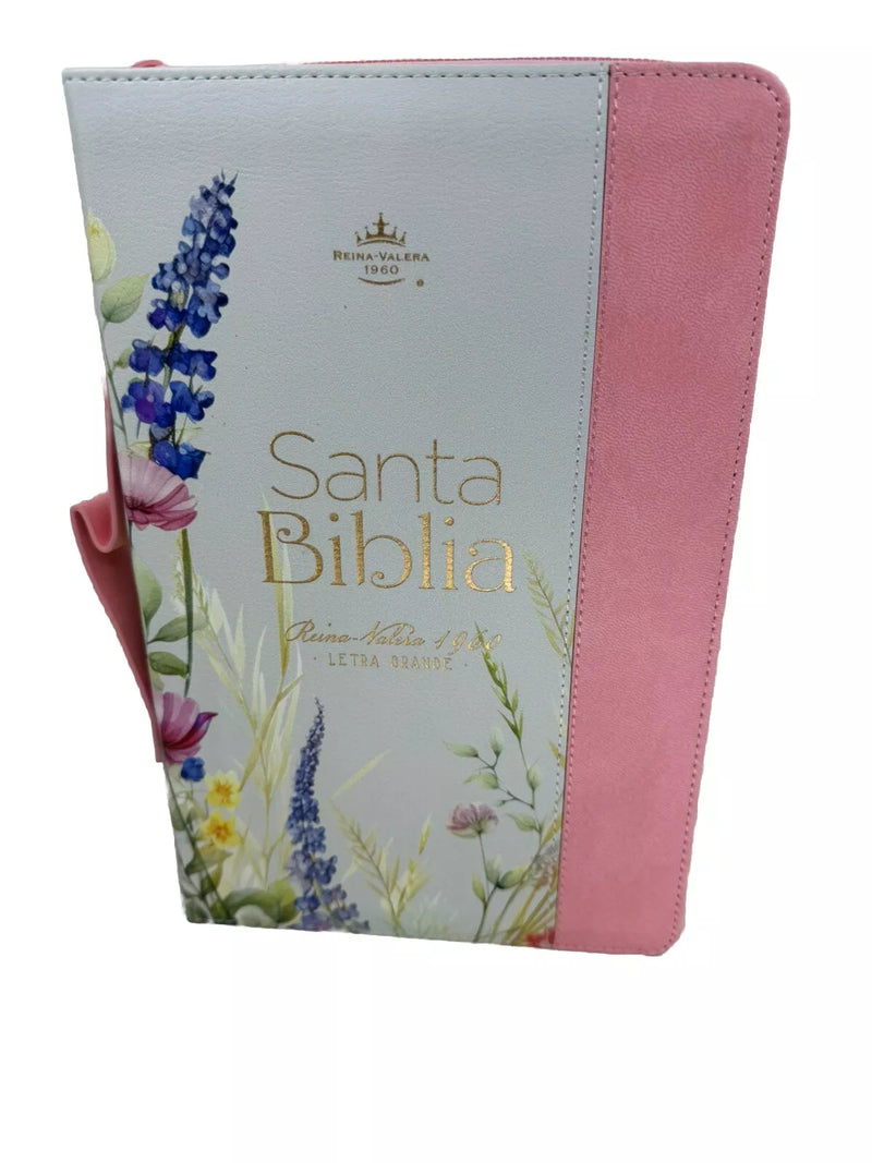 Biblia Letra Grande 12 para mujer Rv1960 cierre indice coral canto pintado