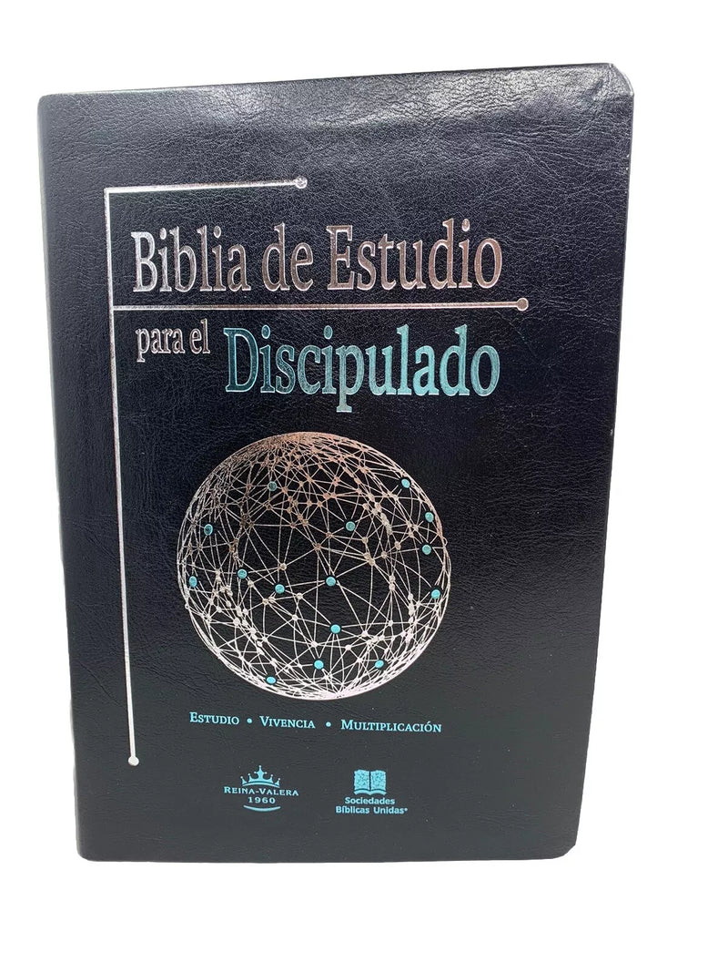 Biblia De Estudio Para El Discipulado RVR.1960 Piel Cuero Negro Con Indice