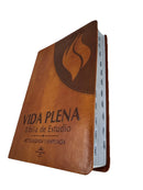 Biblia de Estudio Vida Piel imitacion cafe Rv1960 - Actualizada y Ampliada con indice