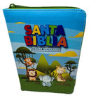 Biblia RVR 1960 Compacta para Niños letra grande 10putos Animales Vinilo Cierre