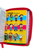 Biblia Mi Gran Viaje con Cierre RV1960, imit piel autobús Rojo con asa de Mano