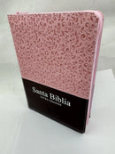 Biblia Quinceanera con Cierre Compacta RV1960 imit piel rosa floral y marron indice