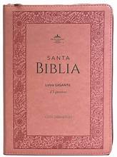 Biblia RVR 1960 Letra Gigante Símil Piel  mujer Rosa Flores con Índice con Cierre